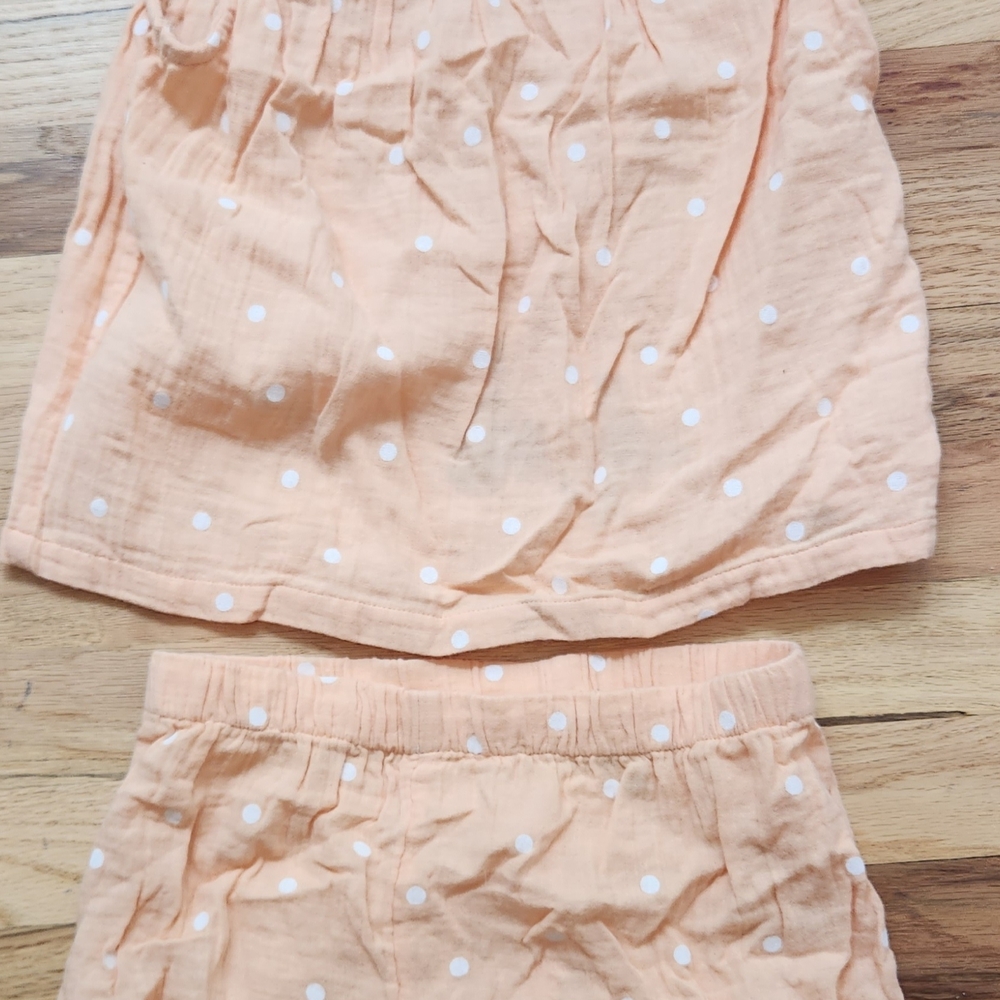 Organic Peach and White Kids Matching Set